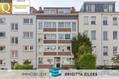 Ohne Käuferprovision: Helle 2-Zimmer-Wohnung mit Westbalkon in ruhiger Lage nahe der Bremer City!