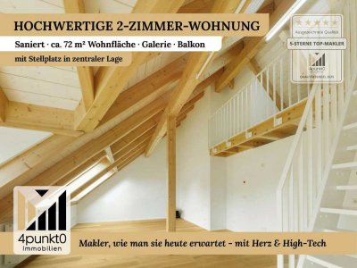 Reserviert - Hochwertig sanierte 2-Zimmer-Wohnung mit Galerie und Balkon in zentraler Lage