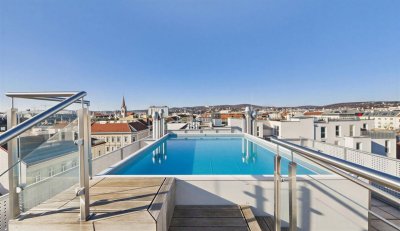 Dachparadies | Modernes 4-Zimmer-Penthouse mit privatem Pool | XXL-Outdoor-Area (130 m²) | Weitblick | Klimatisiert