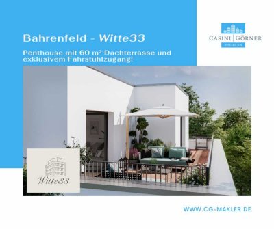 Witte33: Penthouse mit 60 m² Dachterrasse und exklusivem Fahrstuhlzugang im grünen Bahrenfeld!