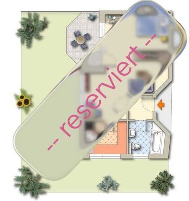 -- reserviert --  Erdgeschosswohnung mit Garten-Terrasse und Stellplatz