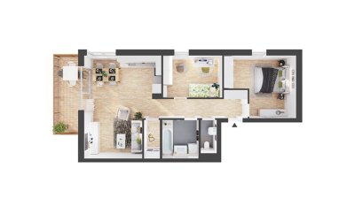 3-Zimmer Neubau-Wohnung mit Balkon (BW05)