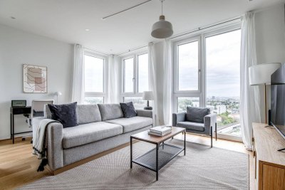 3-Zi Traumwohnung über Wien im 17. Stock, Vienna 22 mit Wellness, Gym, Co-Working Fläche, U1 Kagran(VIE292)