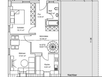 Schöne kernsanierte 3,5 Zimmer Maisonette Wohnung