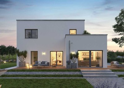 Zukunftsweisendes Wohndesign: Ein Energieeffizienzhaus mit Flachdach für nachhaltigen Komfort