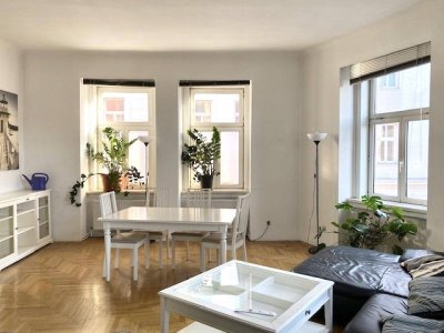 Sehr hübsche, sonnige und stilvolle Albauwohnung: Toplage Nähe Mariahilferstraße, 3 Zimmer + Küche, 2. Stock, U6-Westbahnhof, U3-Zieglergasse!