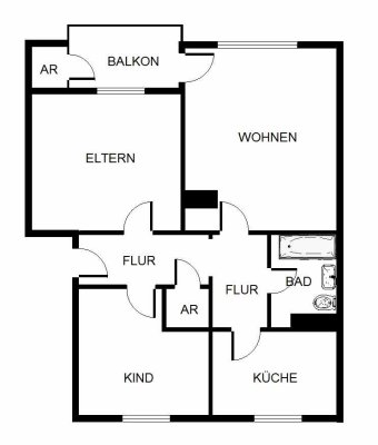 3-Zimmerwohnung im 2.OG mit Balkon bezugsfertig