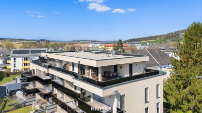Penthouse-Flair über den Dächern von Wolfsberg im Schwarzautal mit beeindruckender Dachterrasse
