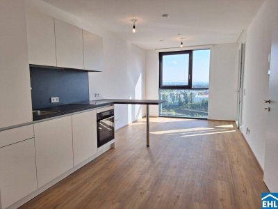 Helle 2-Zimmer-Wohnung mit Loggia und Fußbodenheizung im 20.OG – Urbaner Komfort im High Five!