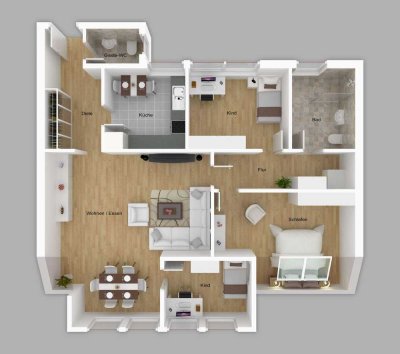 Komplett modernisierte 4 Zimmer Dachgeschosswohnung im Steinweg in Neustadt!