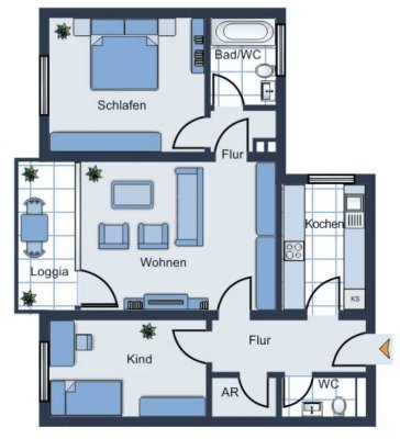 Lüd-Wehberg | Gepflegte 3-Zimmer-Wohnung im 1. OG mit Balkon | BARRIEREARM