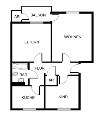 3-Zimmerwohnung mit Balkon bezugsfertig