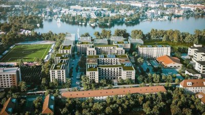 Großzügige Neubauwohnung an der Dahme mit 2 Bädern, Fußbodenheizung und Balkon