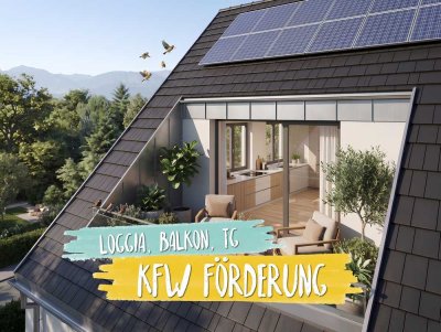 Helle Dachgeschosswohnung mit Loggia und Balkon