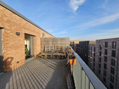 HÖRN, Kieler Förde,  2-Zimmer, EBK, Aufzug, große Dachterasse, Baujahr 2023