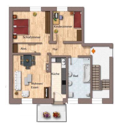 Großzügige, gut ausgestattete 3-Zi.-Wohnung - Östliche Stadtrandlage