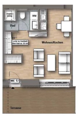 1-Zimmer EG Wohnung mit Fußbodenheizung, Terrasse und EBK* WE 17