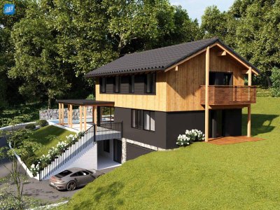 Traumhaftes Massivholz Einfamilienhaus Projekt in Hof - absolute Alleinlage