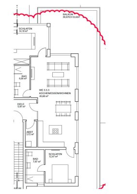 Penthouse Wohnung mit direktem Rheinblick in Stadtnähe