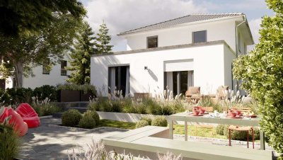 Moderne Optik und funktionaler Grundriss.