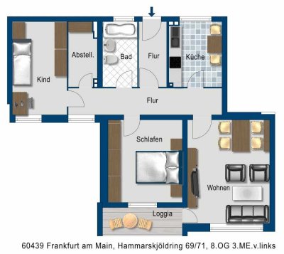 Frisch Renovierte 3-Zimmerwohnung mit Balkon