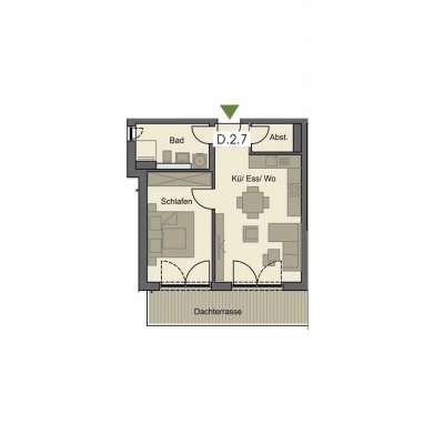 Exklusiver Erstbezug in Pfaffenhausen: Helle 2-Zimmer-Wohnung mit Dachterrasse