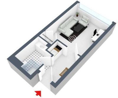Exklusive, gepflegte 1-Zimmer-Souterrain-Wohnung in Ober-Olm