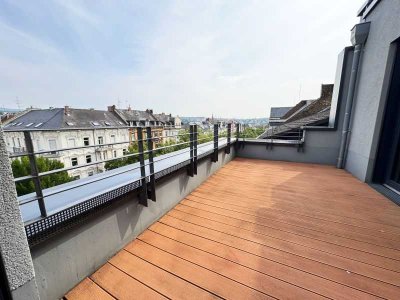 Aufzug und Tiefgarage - Innenstadtleben - weit oben mit Terrassen
