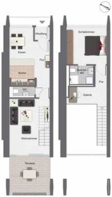 Exklusive 2-Zimmer Erdgeschoßwohnung mit Loft-Charakter