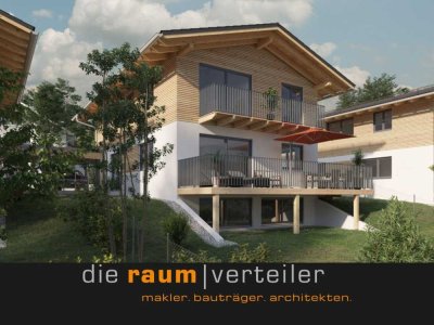 Neubau-EFH mit Alpenpanorama, 219 m² Wfl., 7 Zimmer, große Hoch-Terrasse, Balkon