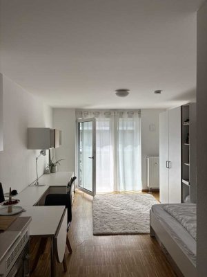 Helle 1- Zimmer-Wohnung mit Balkon in Mainz, möbliert