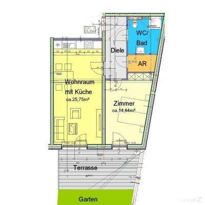 Provisionsfrei: Moderne 2-Zimmer-Gartenwohnung mit Terrasse und Tiefgarage bei Mur-Radweg/Andritz - Neugasse