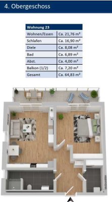 Geschmackvolle 2-Raum-Wohnung mit gehobener Innenausstattung mit EBK in Weiden in der Oberpfalz