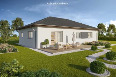 Mit Blick in die Saaleauen. Bungalow mit Grundstück