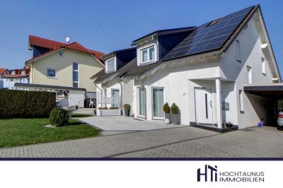 HTI |  Inklusive PV-Anlage, Einliegerwohnung und Blick ins Grüne: Repräsentative Doppelhaushälfte in
