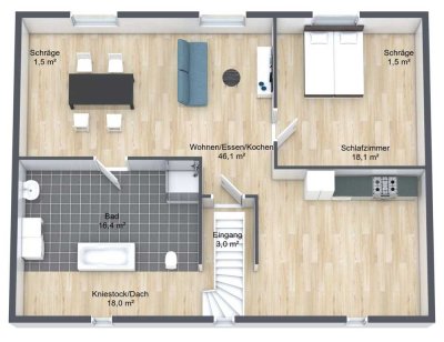 Helle 2-Zimmer Wohnung in Worms