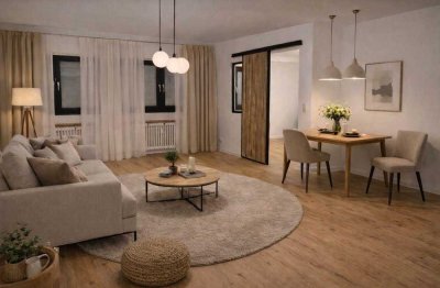 Erstbezug nach Sanierung: Stilvolle 2 Zimmer Wohnung mit Parkett und Stellplatz