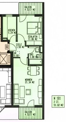 Moderne 2-Zimmer-Wohnung mit zwei Balkonen und Tiefgaragenstellplatz
