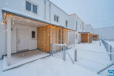 Familienglück im Grünen – nachhaltige Reihenhäuser am Kanal