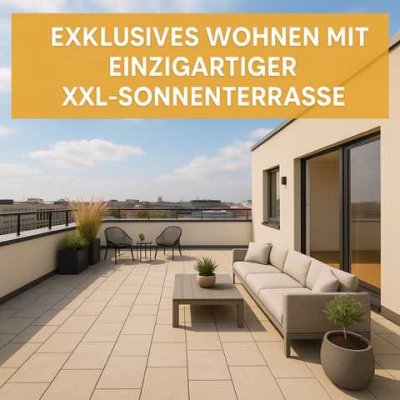 Sonne satt über der City – Wohnen mit XXL-Terrasse ON TOP der Höfe am Brühl