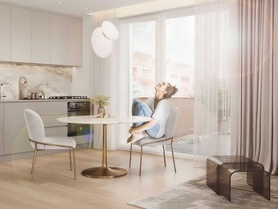 Sonnenbaden auf der privaten Terrasse: stilvolle 3 Zimmer, 2 Bäder 1 Sonnenterasse