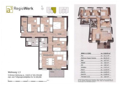 Wohnen wie im Haus mit Gartenanteil:  5-Zi.- ETW in der "Neuen Ortsmitte" der Gemeinde Reute