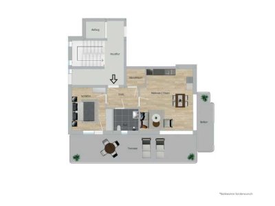 Moderne Erdgeschosswohnung mit Balkon und Terrasse