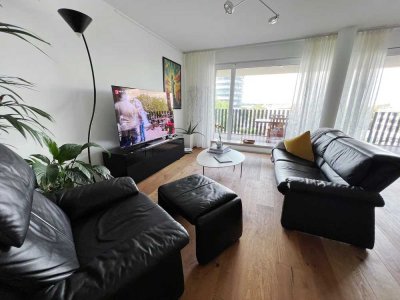 Marrahaus Luxuriöses, möbiliert, 117qm +P Apartment + Balkon im Zentrum + voll mobiliert