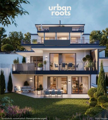 URBAN ROOTS am Kreuzbergl – 4-Zimmer-Eckwohnung mit Südwestterrasse, Masterbedroom &amp; Zweitbadezimmer. Stimmungsvolle Fernsicht.