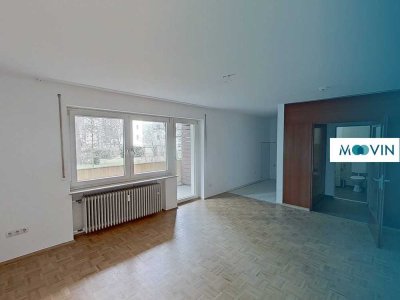Helle 1-Zimmer-Wohnung mit Balkon und Badewanne