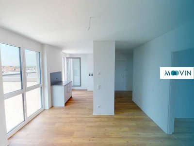 Tolle 3-Zimmer-Wohnung mit großer Dachterrasse und moderner Einbauküche im Neubauquartier 'FIELD 4'