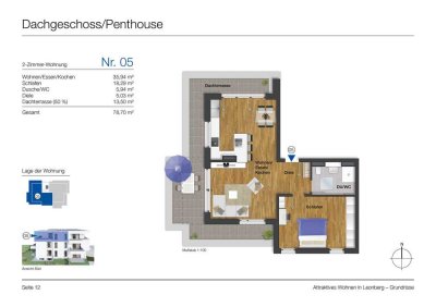 2-Zimmer-Penthouse Wohnung mit toller Aussicht