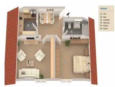 Exklusive, gepflegte 2-Zimmer-Dachgeschosswohnung in Steinhöring