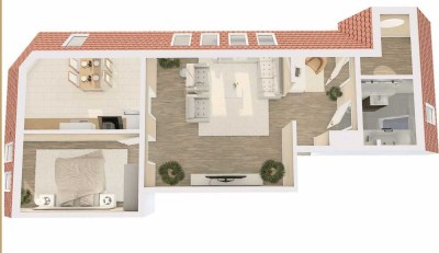 Helle, denkmalgeschütztekl 2-Zimmer-Maisonette-Wohnung in Freital mit 61 m²